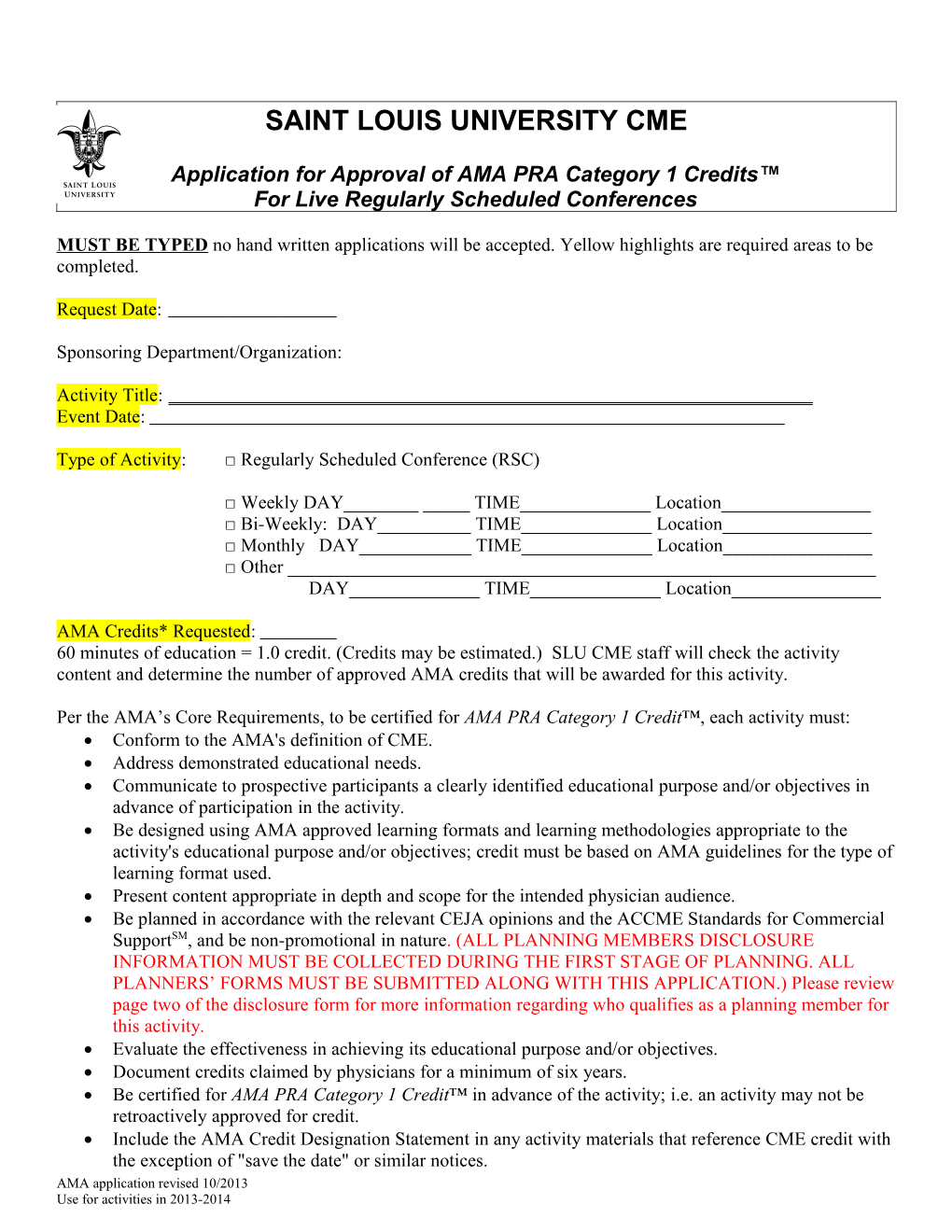 General Information Regarding Approval of Cme Activities for Ama Credits s1