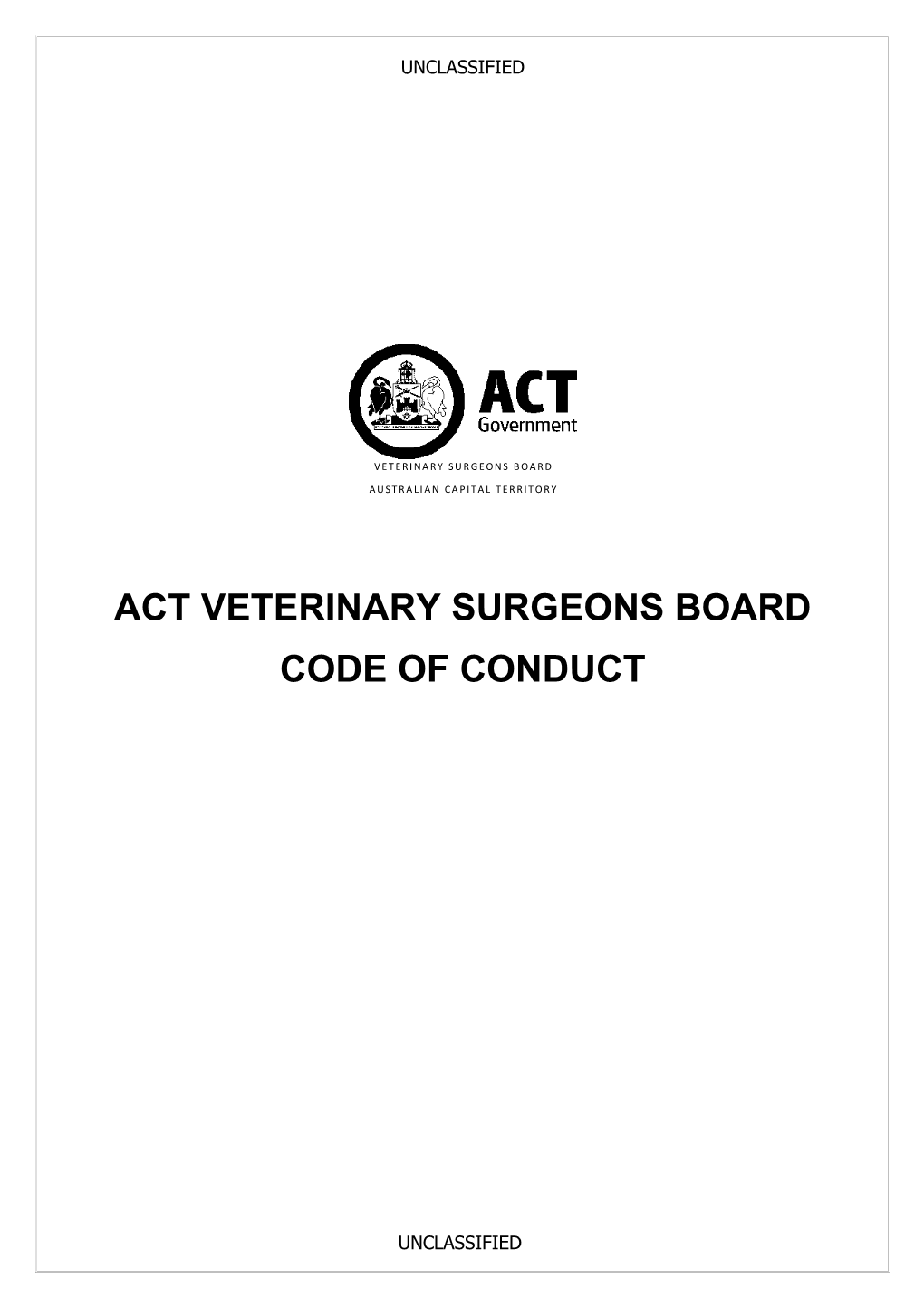 ACT Veterinary Surgeons Board Code of Conduct