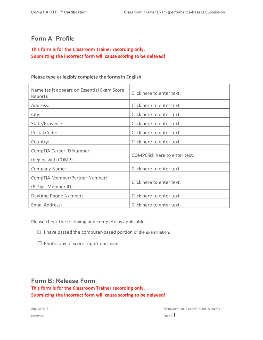 Comptia CTT+ Certification Classroom Trainer Exam (Performance-Based) Submission