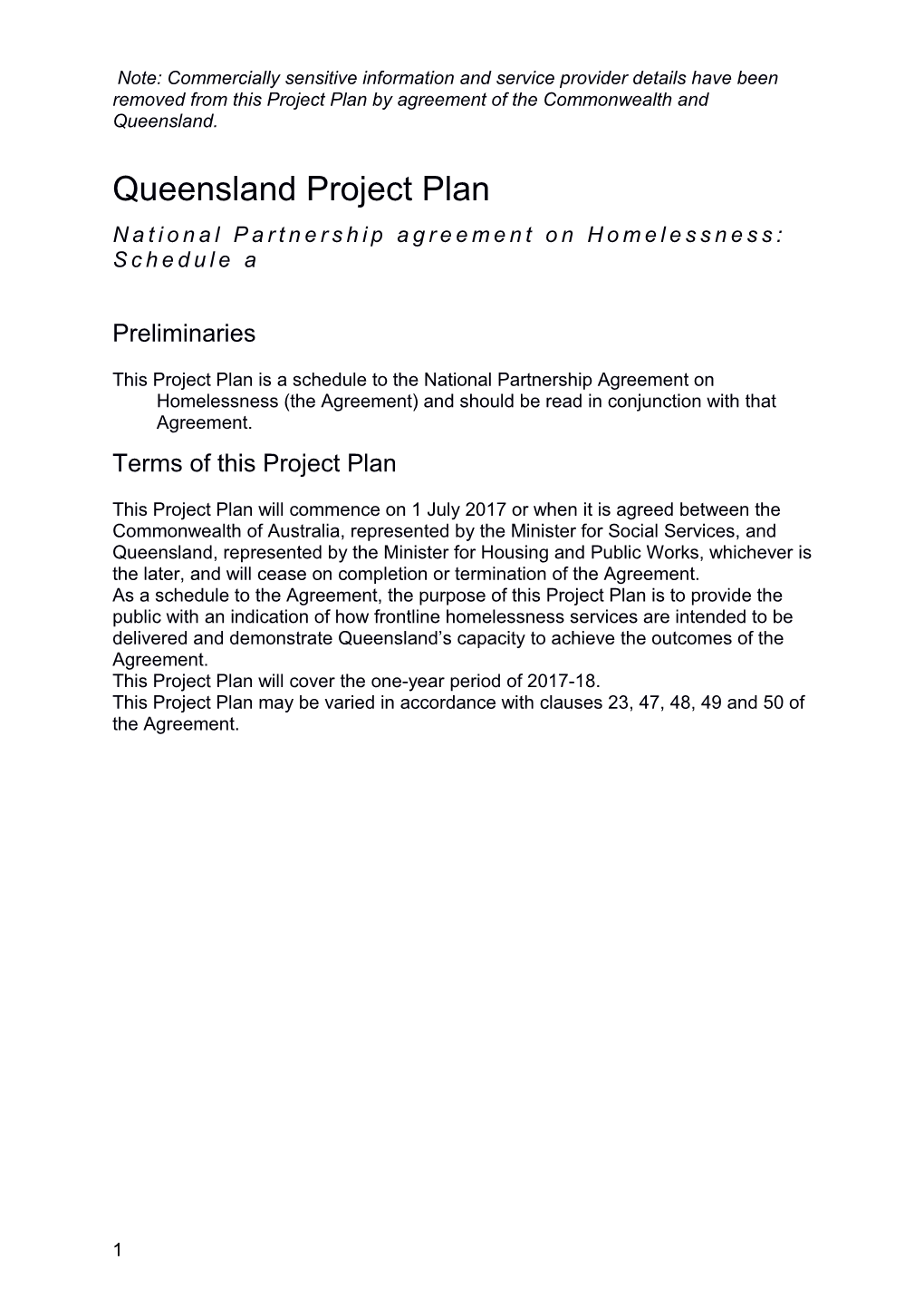 National Partnership Agreement on Homelessness - 2015-17