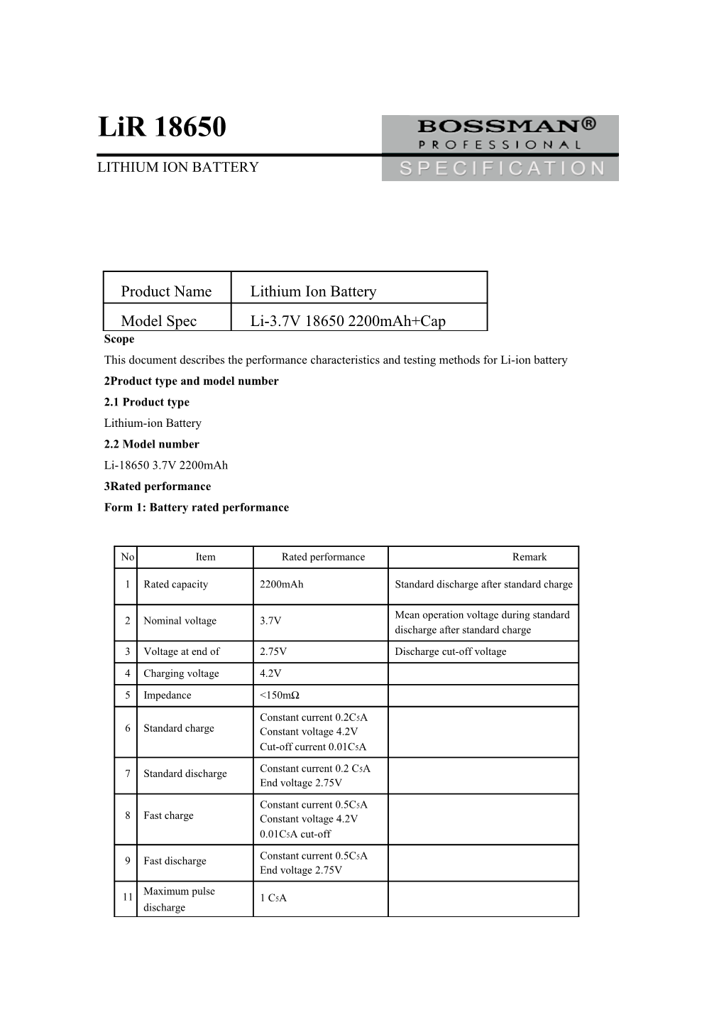 2Product Type and Model Number