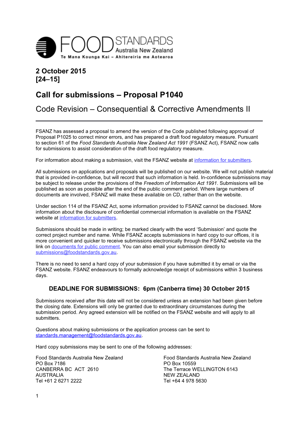 Code Revision Consequential & Corrective Amendments II