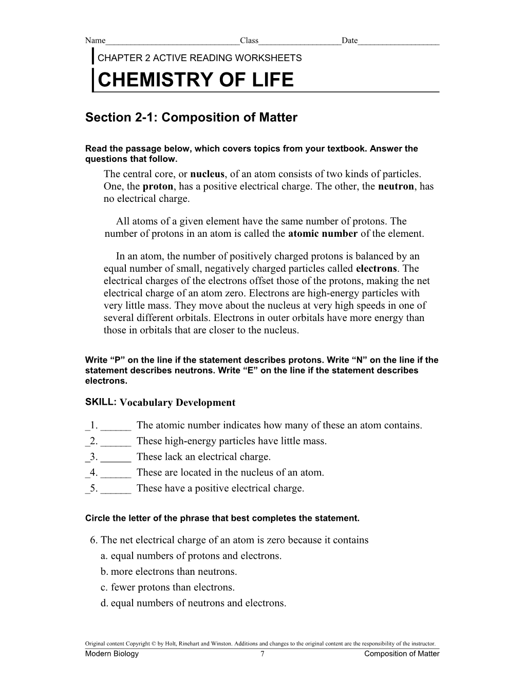 Active Reading Worksheets s2