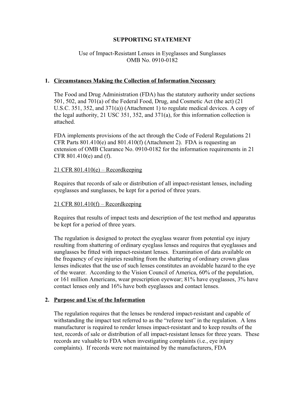 Use of Impact-Resistant Lenses in Eyeglasses and Sunglasses