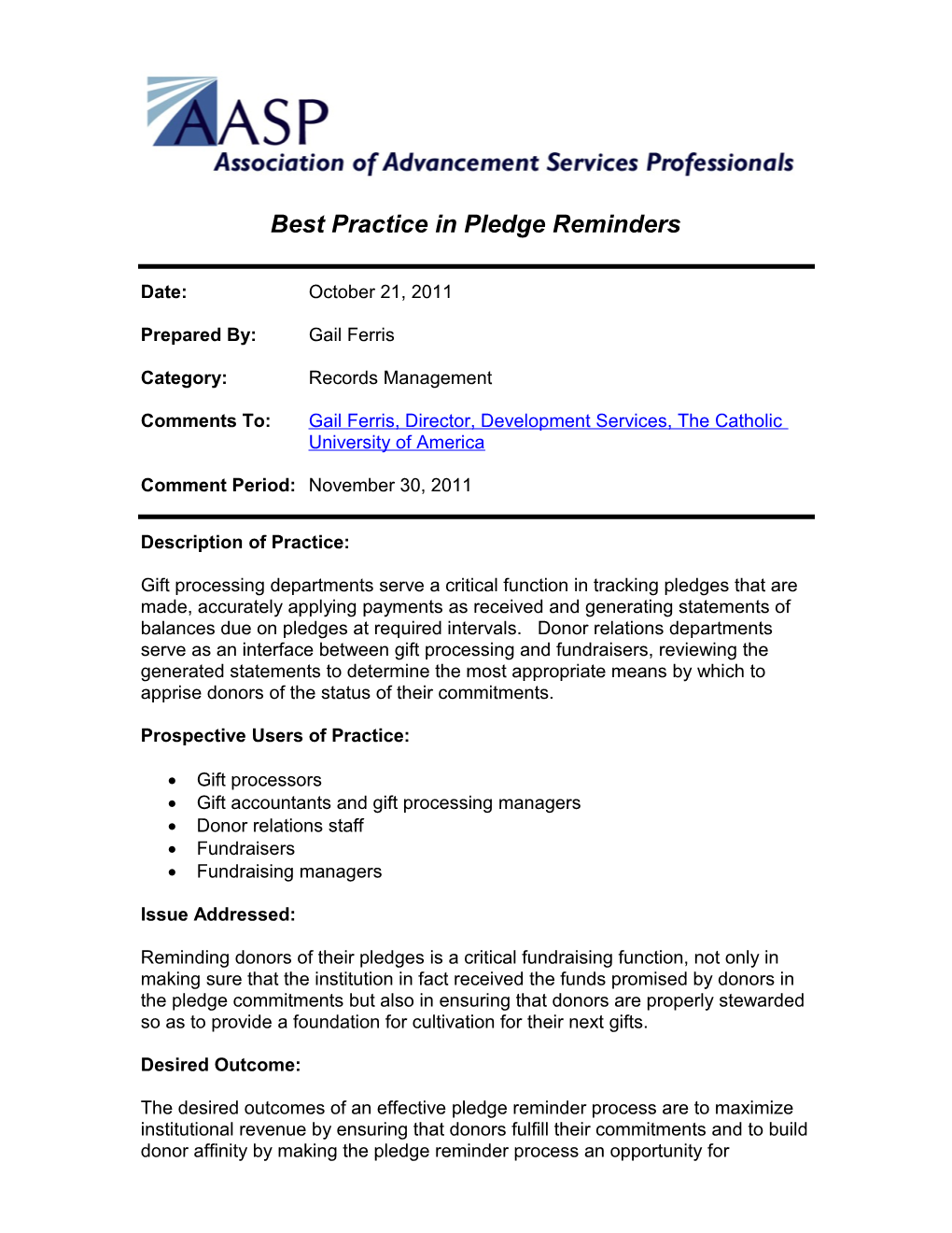 Association of Advancement Services Professionals