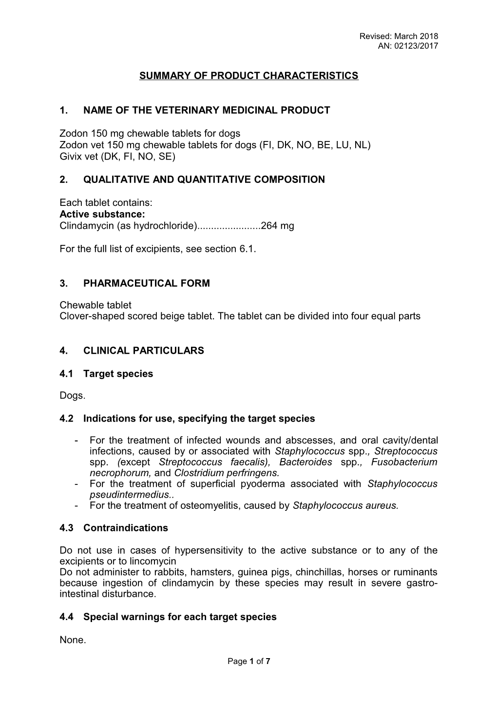 1. Name of the Veterinary Medicinal Product s17