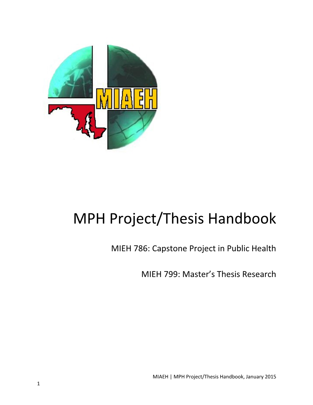 MPH Project/Thesis Handbook