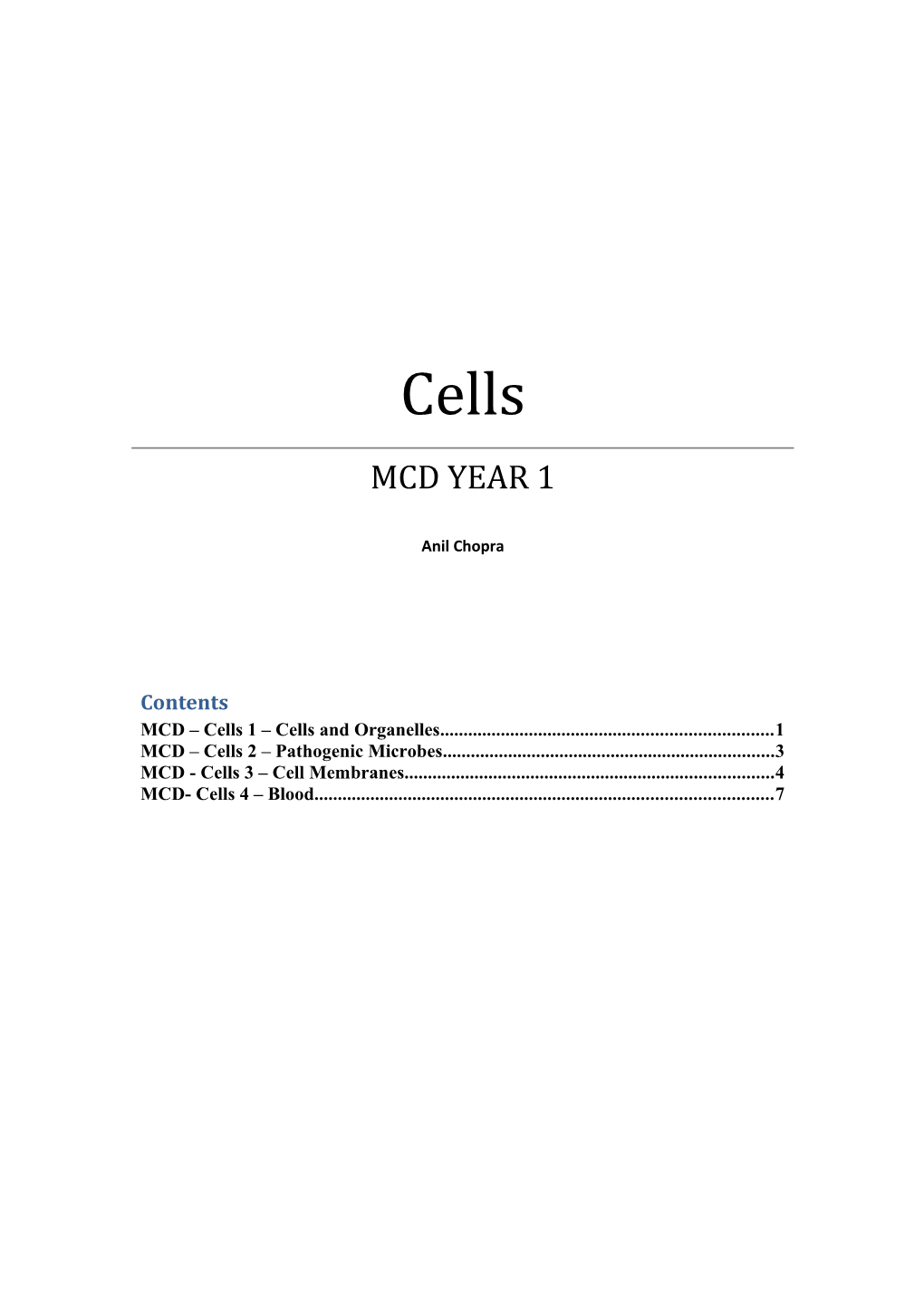 MCD Cells 1 Cells and Organelles 1