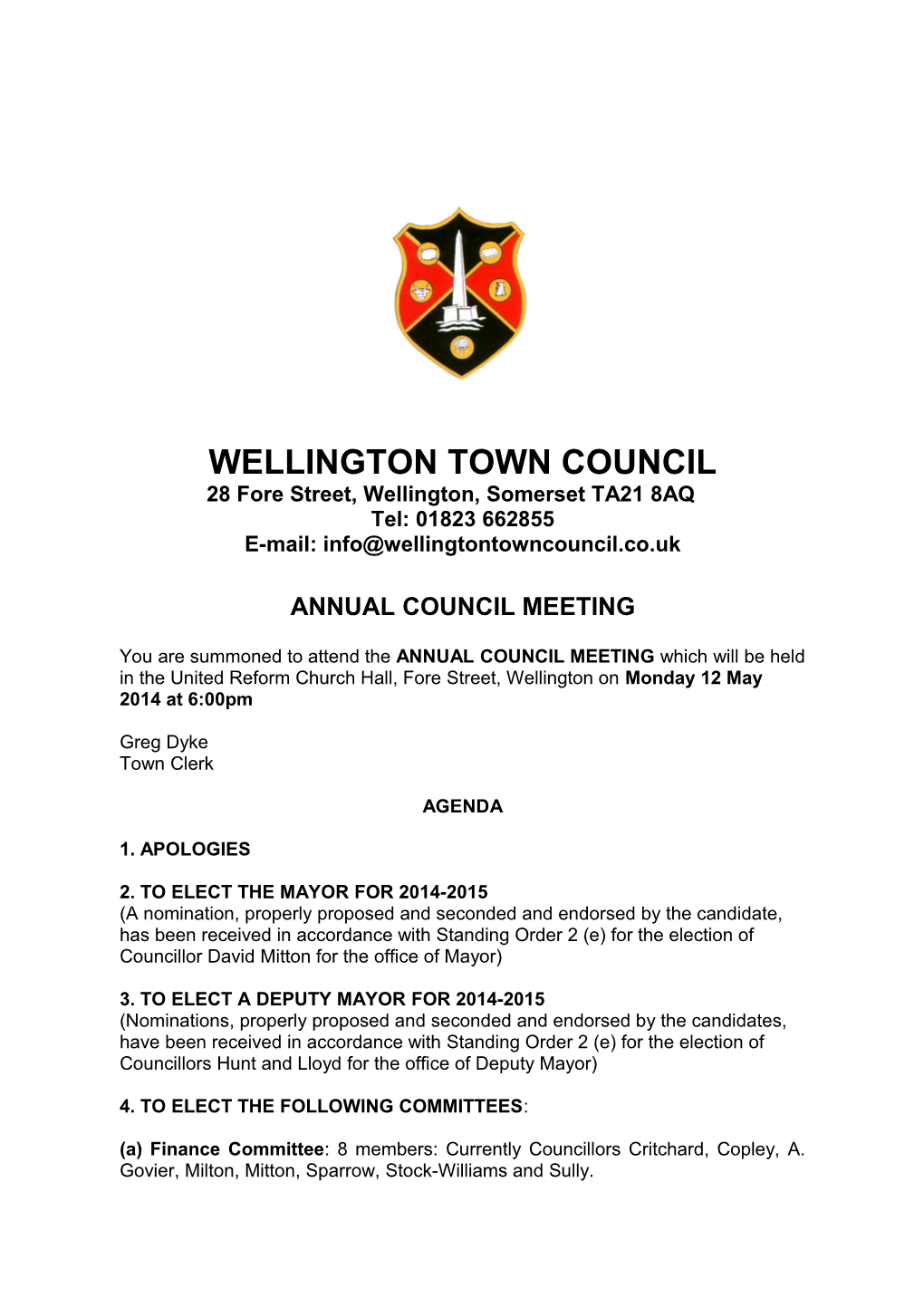 Wellington Town Council