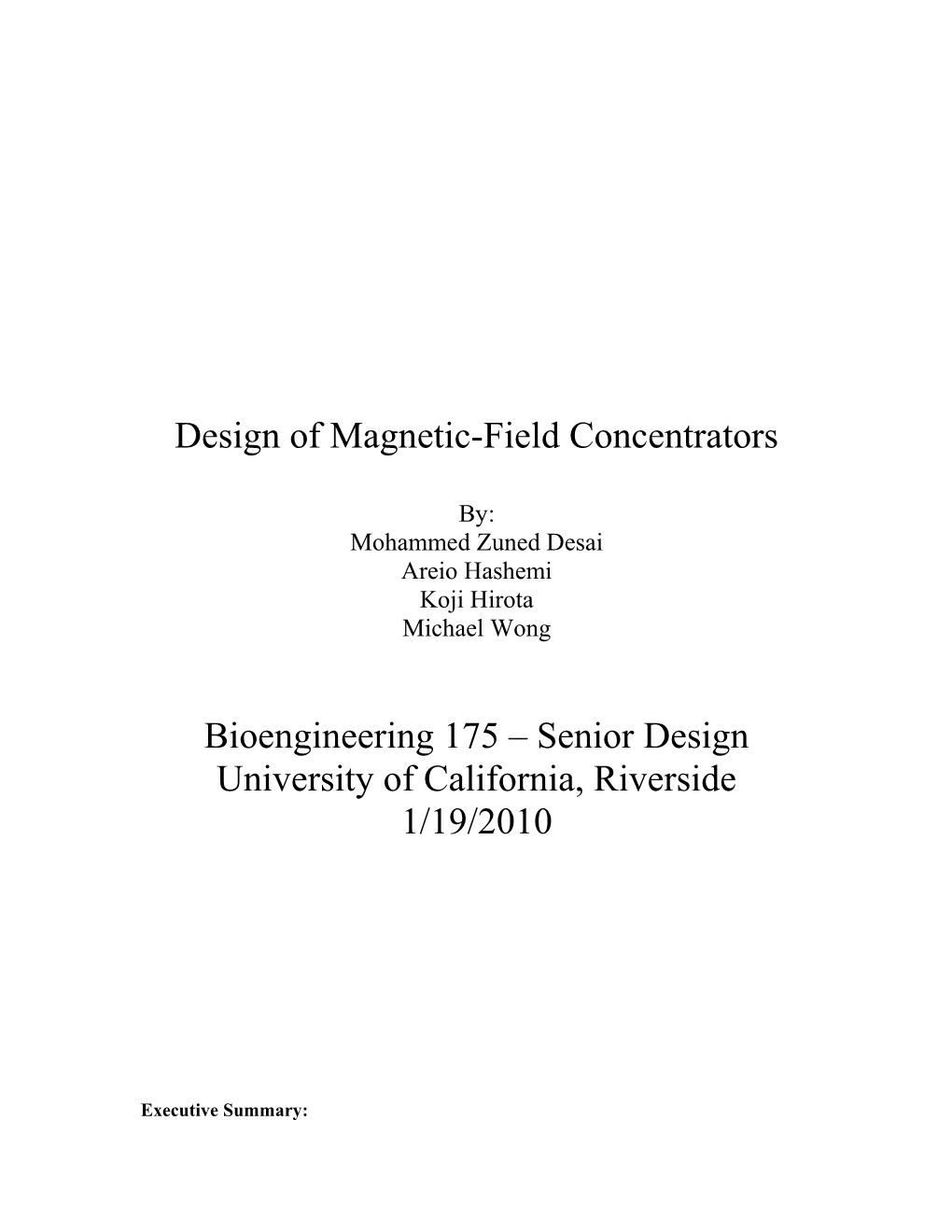 Design Of Magnetic-Field Concentrators