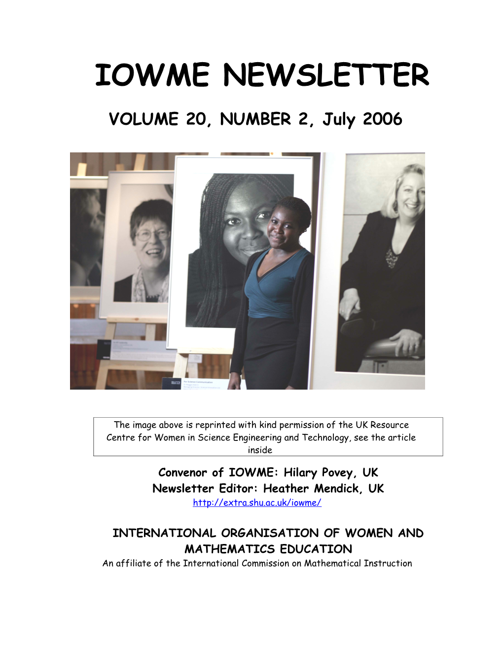 IOWME Newsletter Volume 20, No. 2