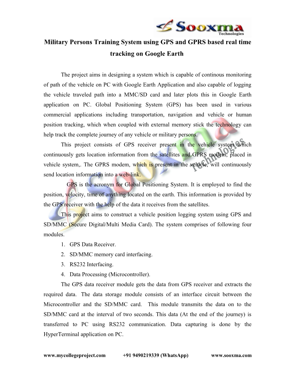 Military Persons Training System Using GPS and GPRS Based Real Time Tracking on Google Earth