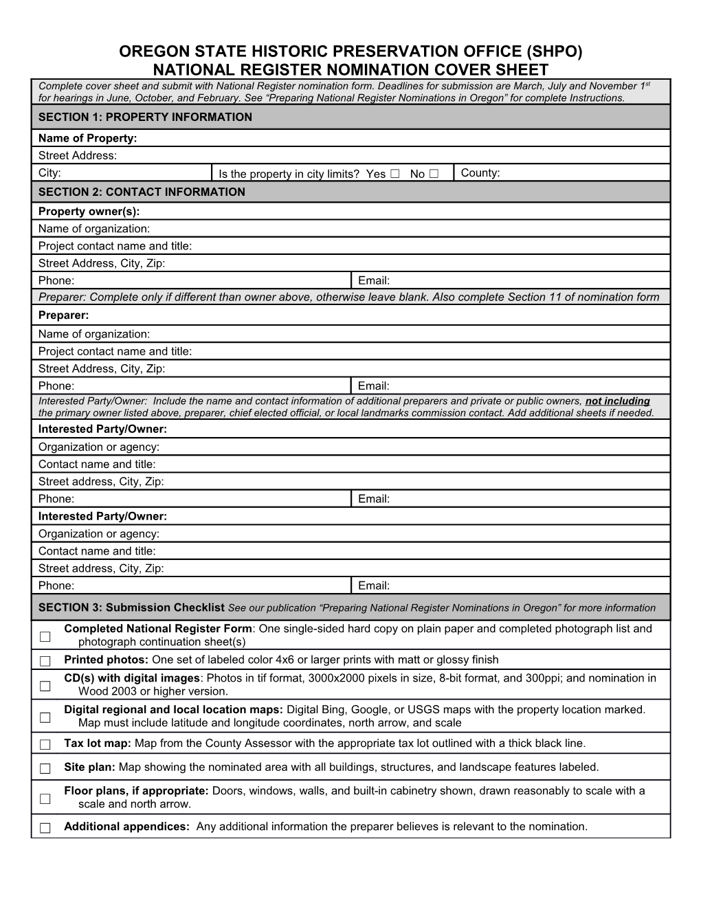 Section 1: Agency Contact Information