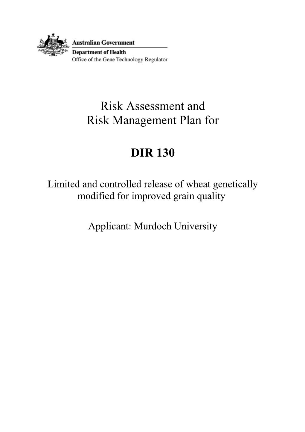 Risk Management Plan For