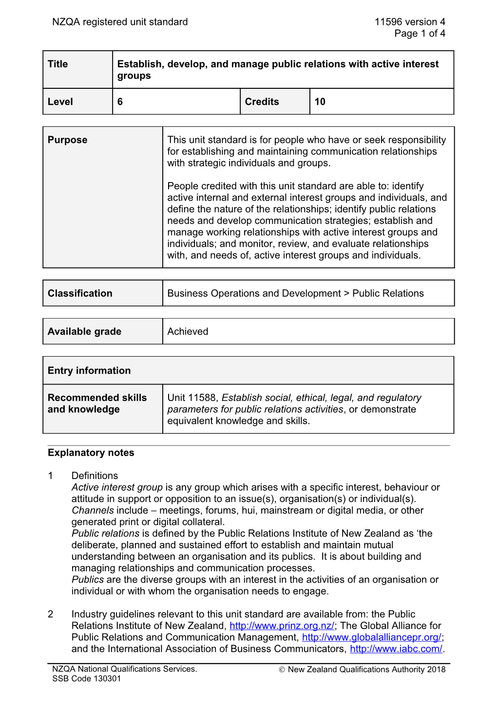 11596 Establish, Develop, and Manage Public Relations with Active Interest Groups