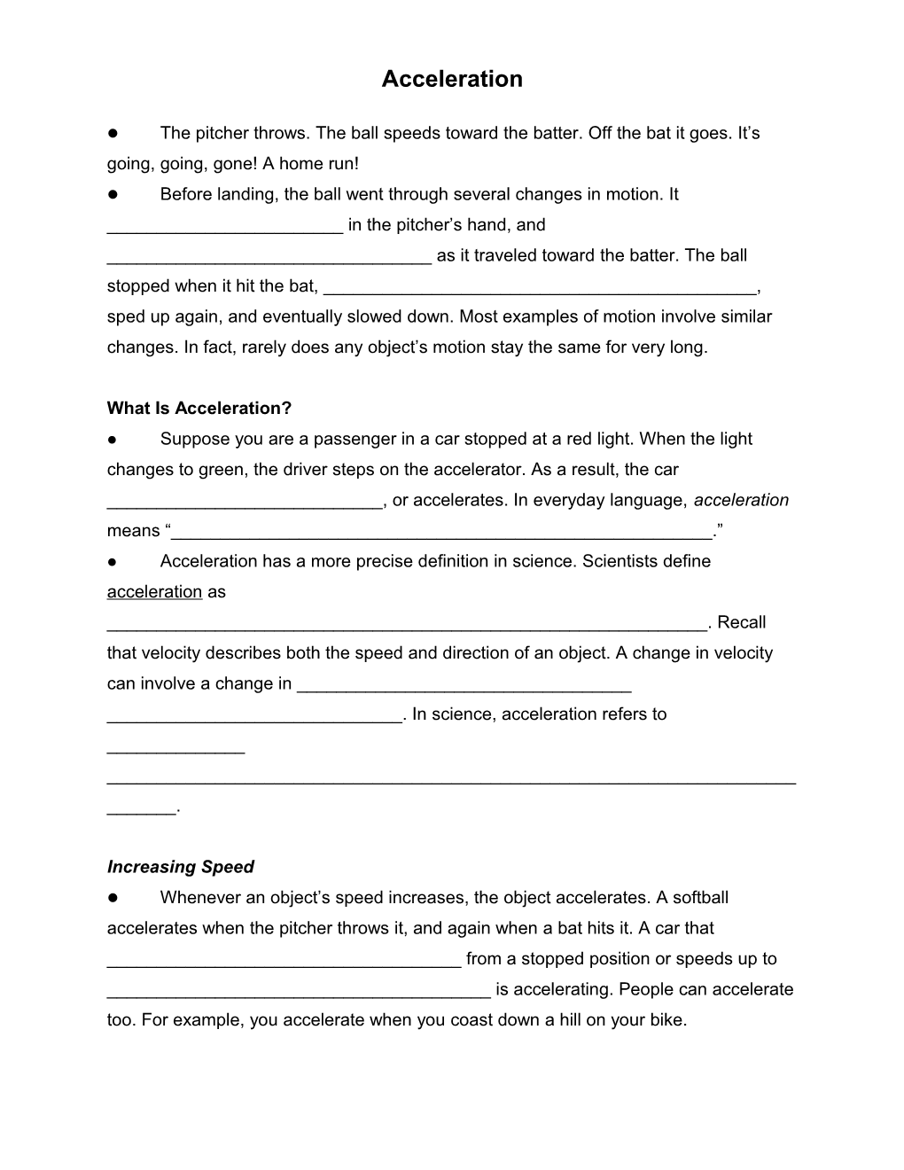 What Is Acceleration?