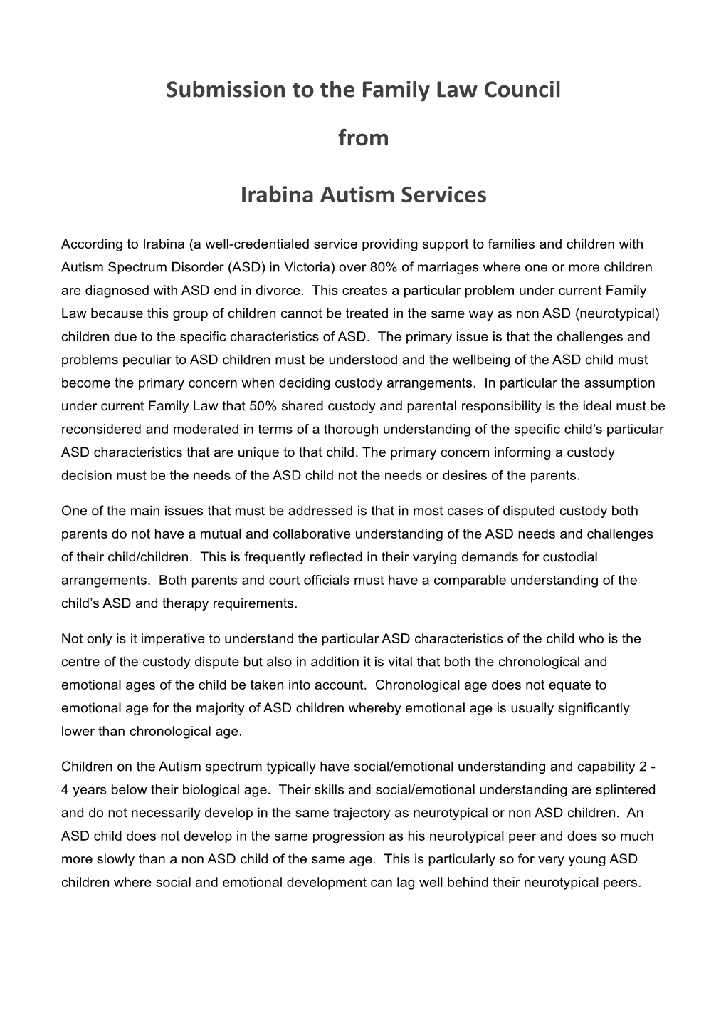 Irabina Autism Services