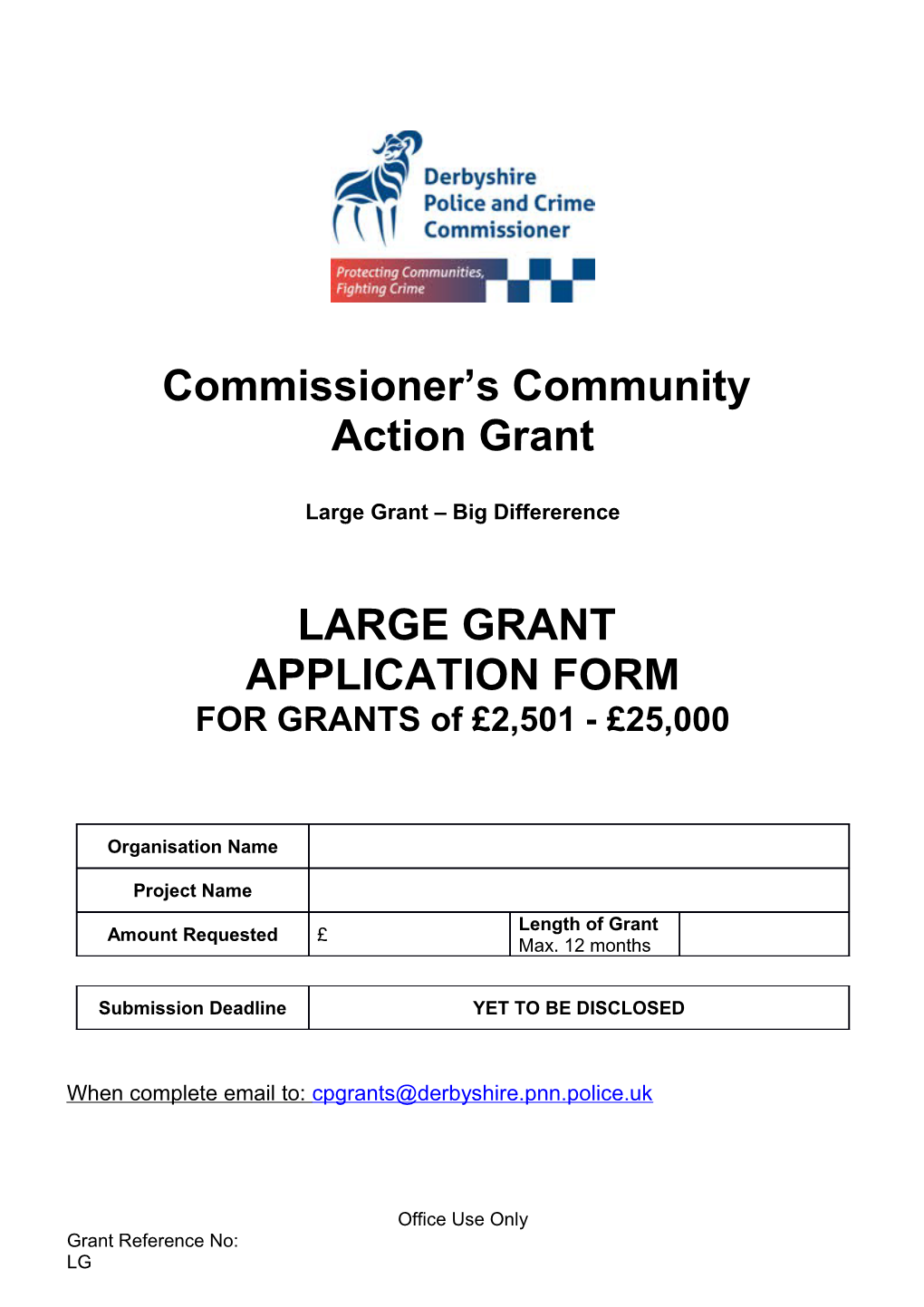 Application Form for the Community Fund