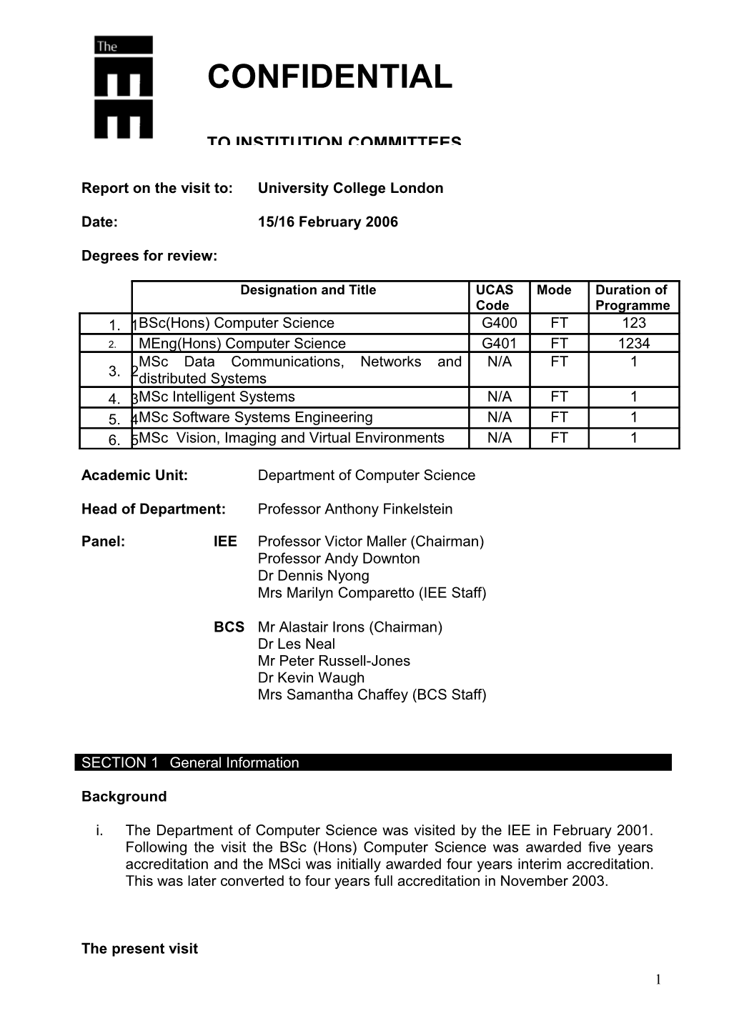 Accreditor's Report Form