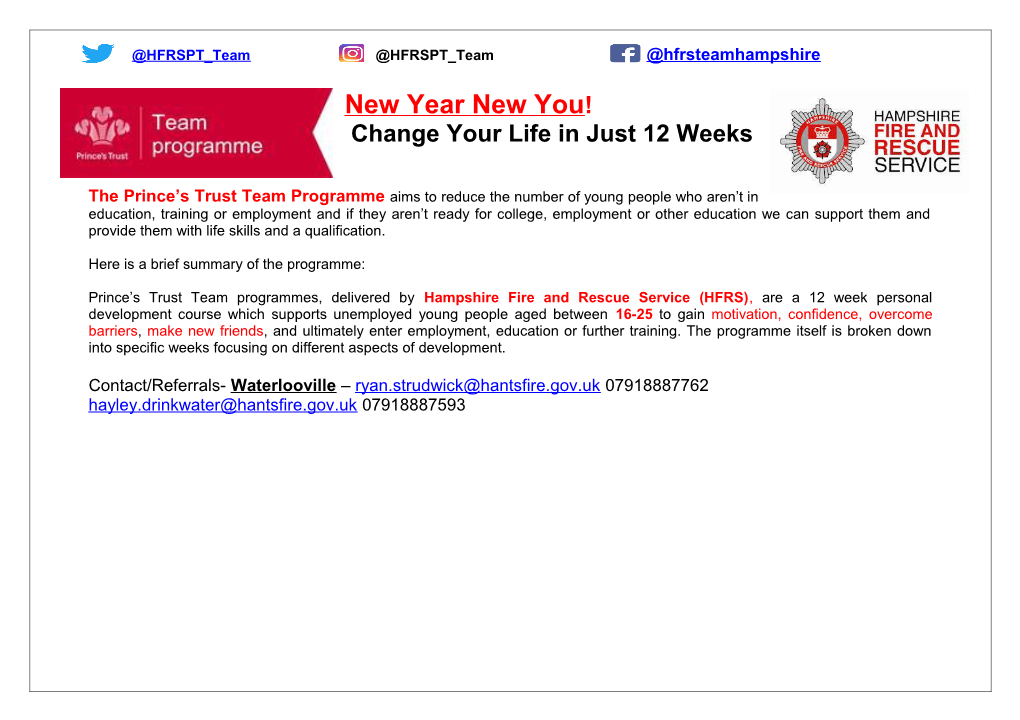 Change Your Life in Just 12 Weeks