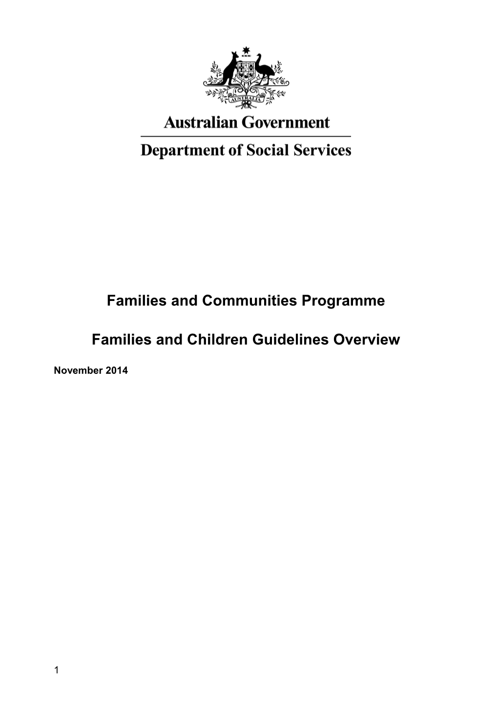 Families and Children Programme Overview
