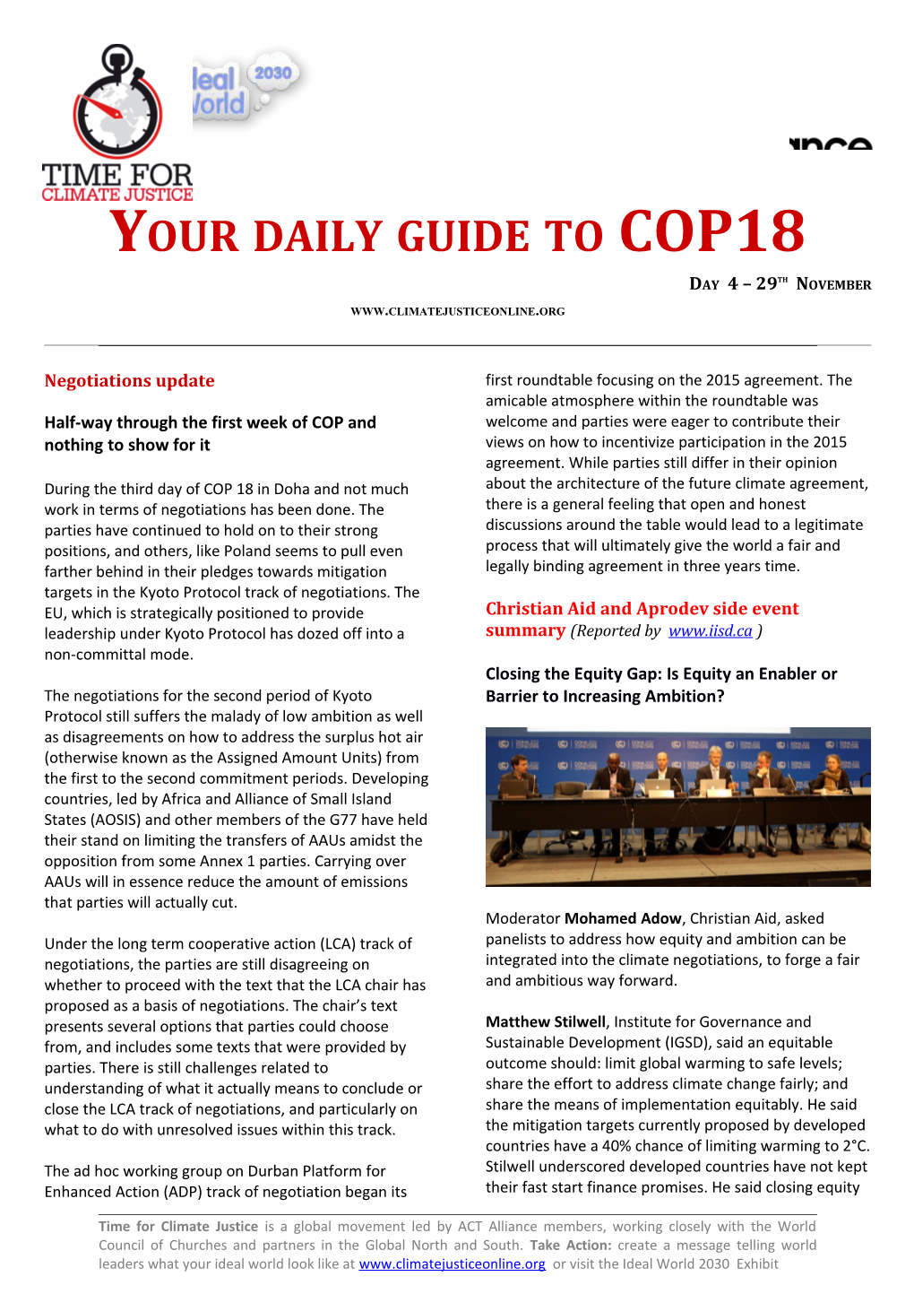 Your Daily Guide to COP18