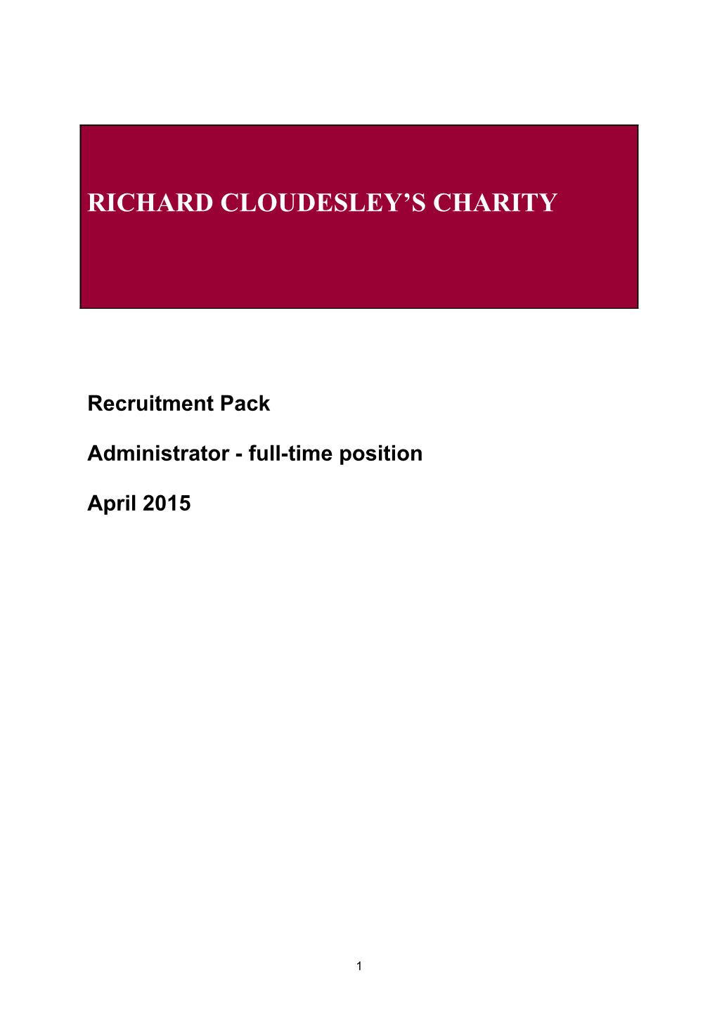 Richard Cloudesley S Charity