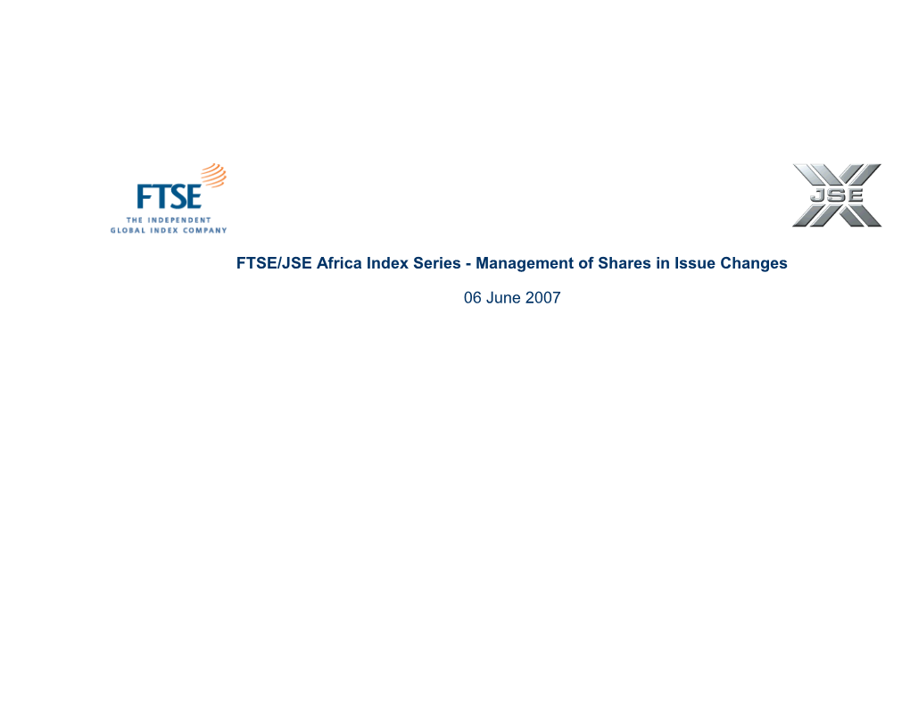 20070618-Management of Shares in Issue Changes