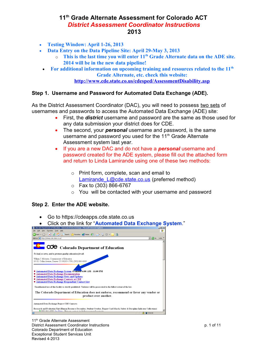 2003-2004 CSAPA Online Performance Demonstration