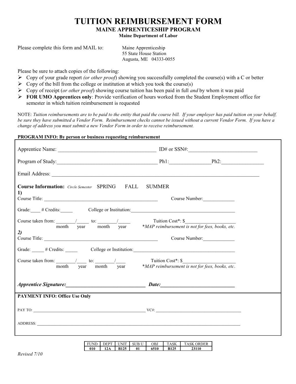 Please Complete This Form and Submit It To