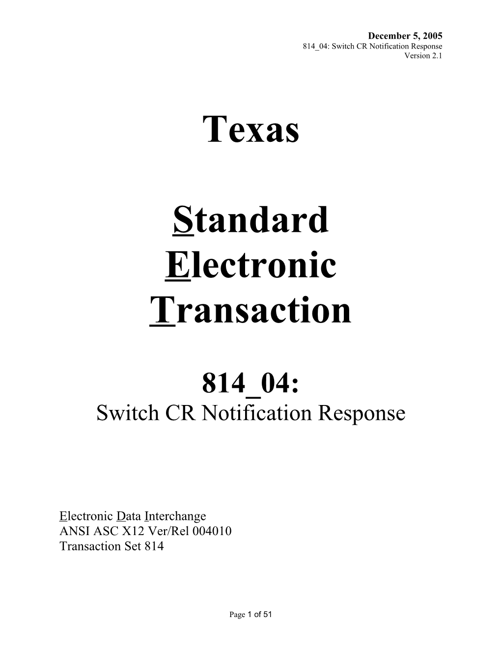Switch CR Notification Response