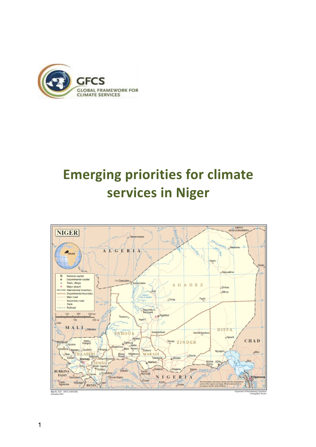 Emerging Priorities for Climate Services in Niger