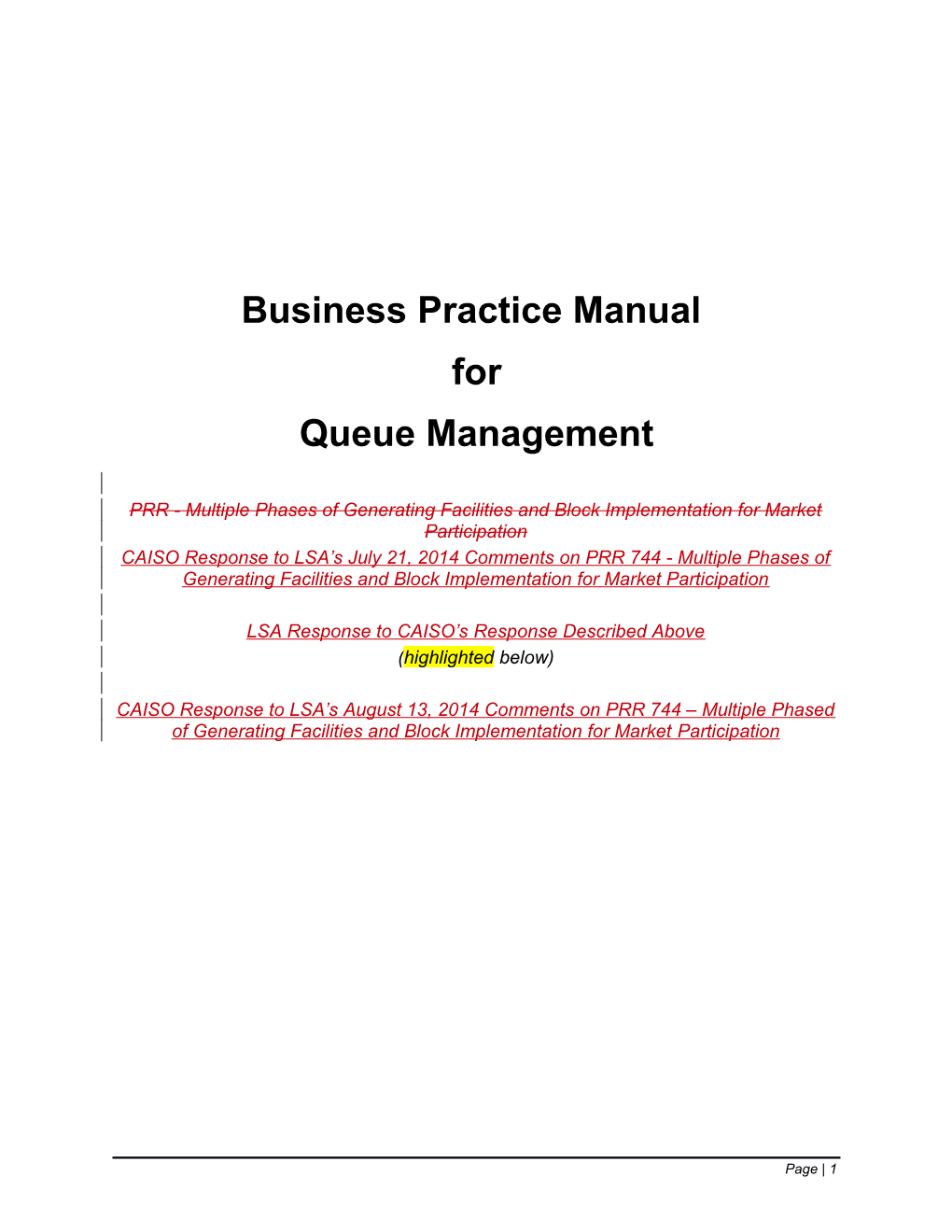 Business Practice Manual