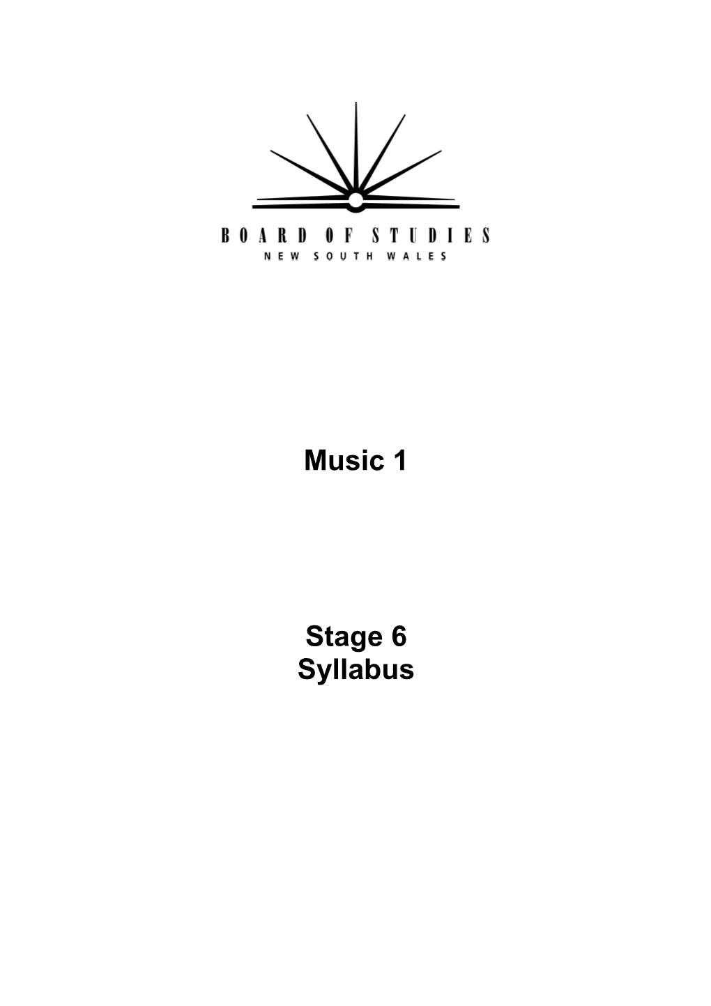 Music 1 Stage 6 Syllabus