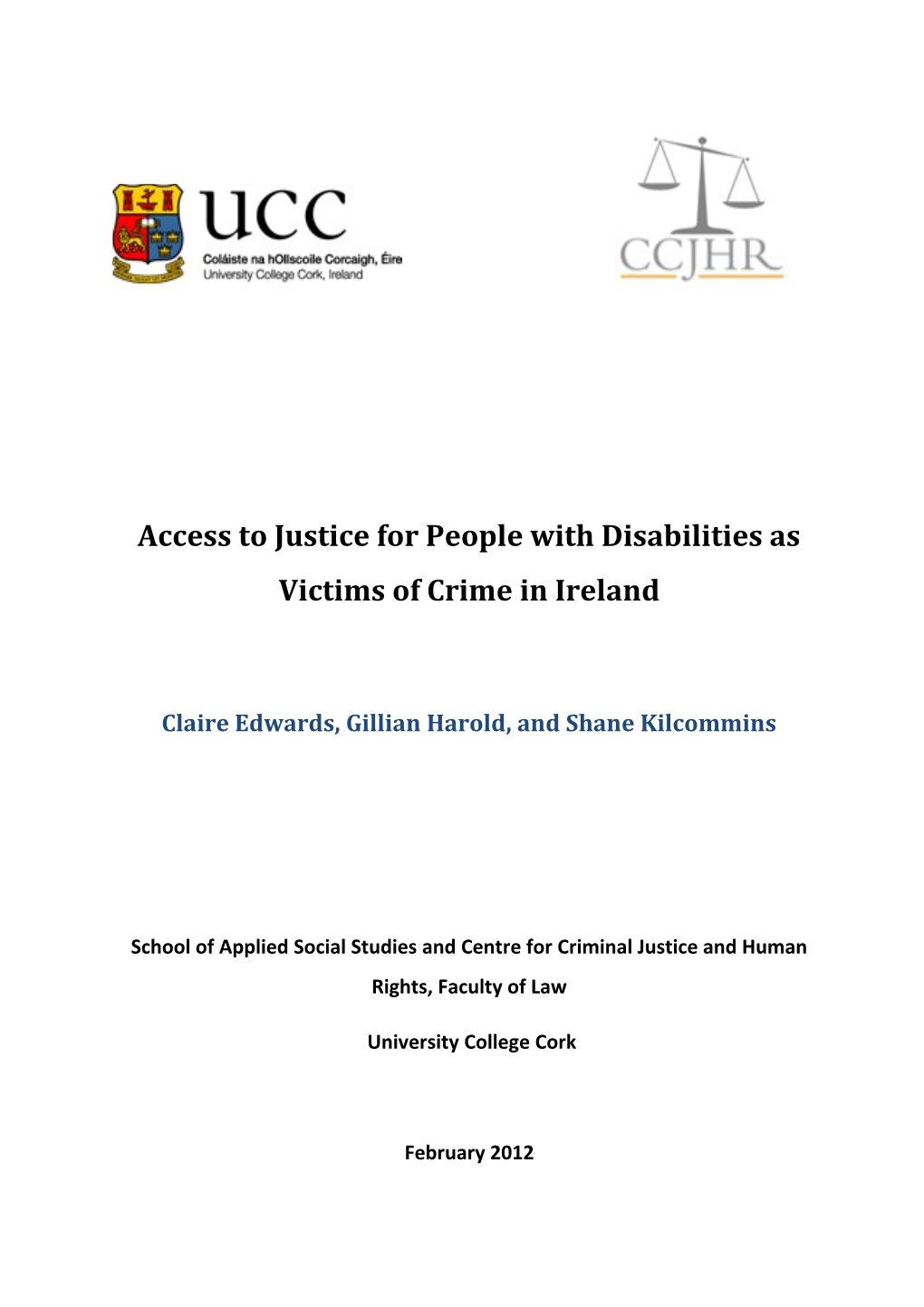 Access to Justice for People with Disabilities As Victims of Crime in Ireland