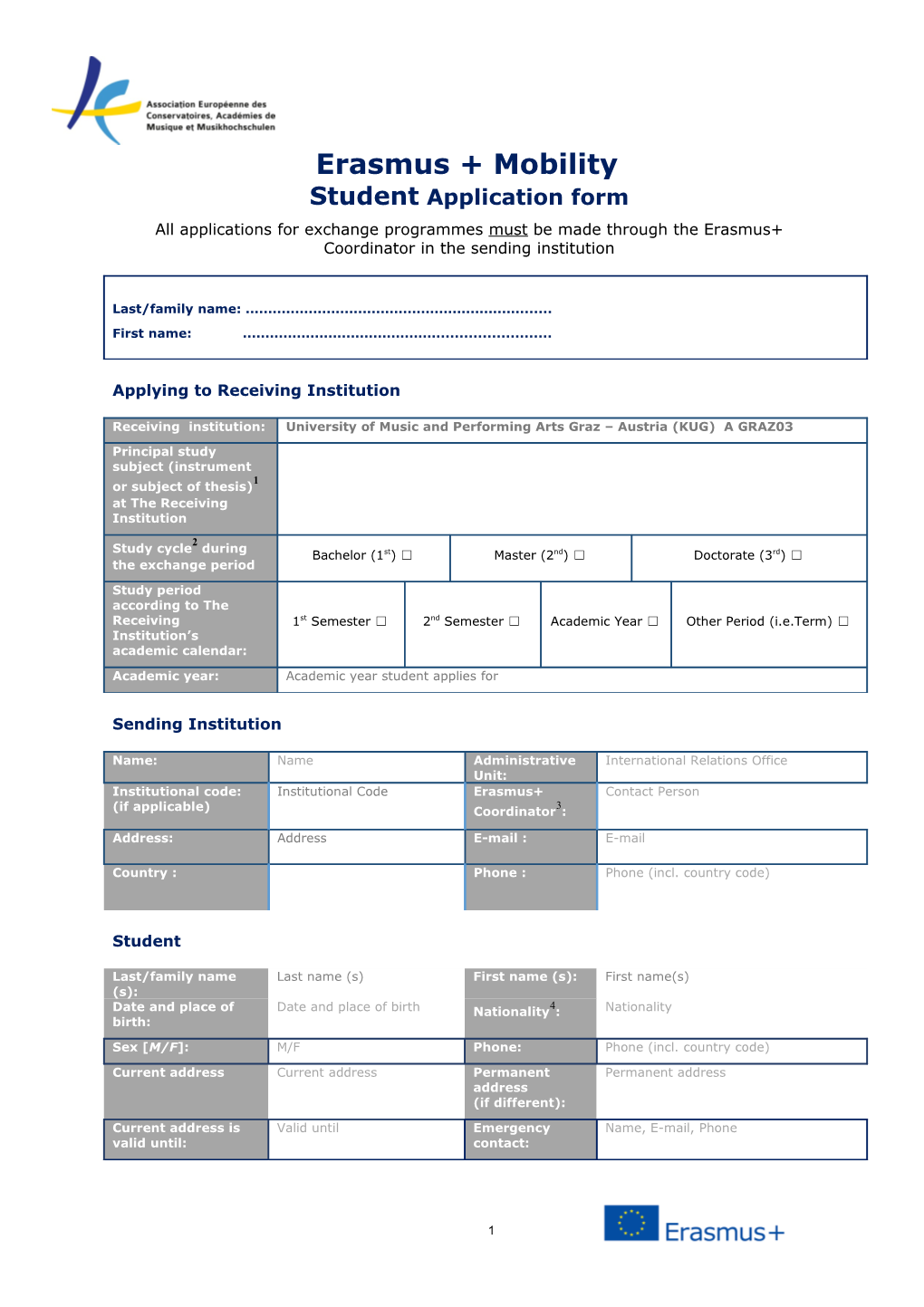 Student Application Form s3