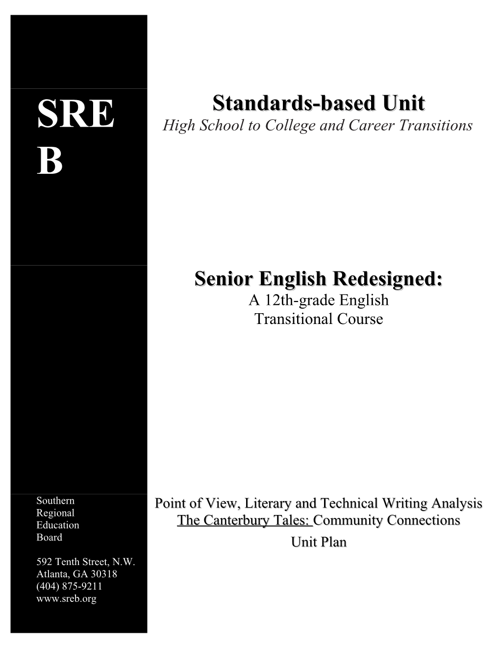 Standards-Based Unit High School to College and Career Transitions s1