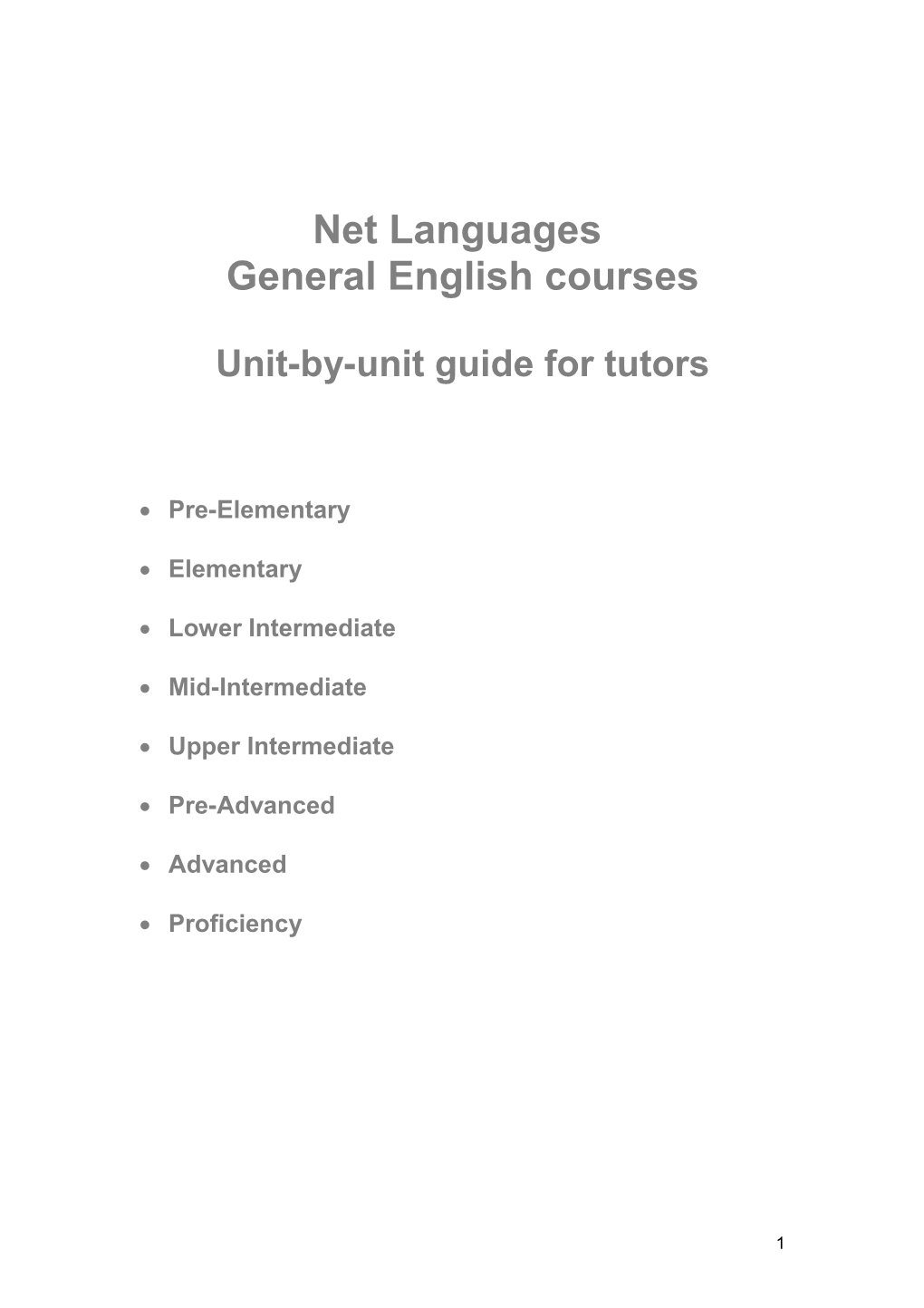 B: Unit-By-Unit Guide for Tutors