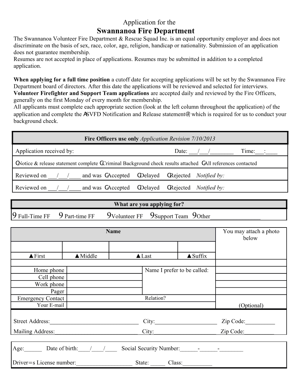 Application for The s5