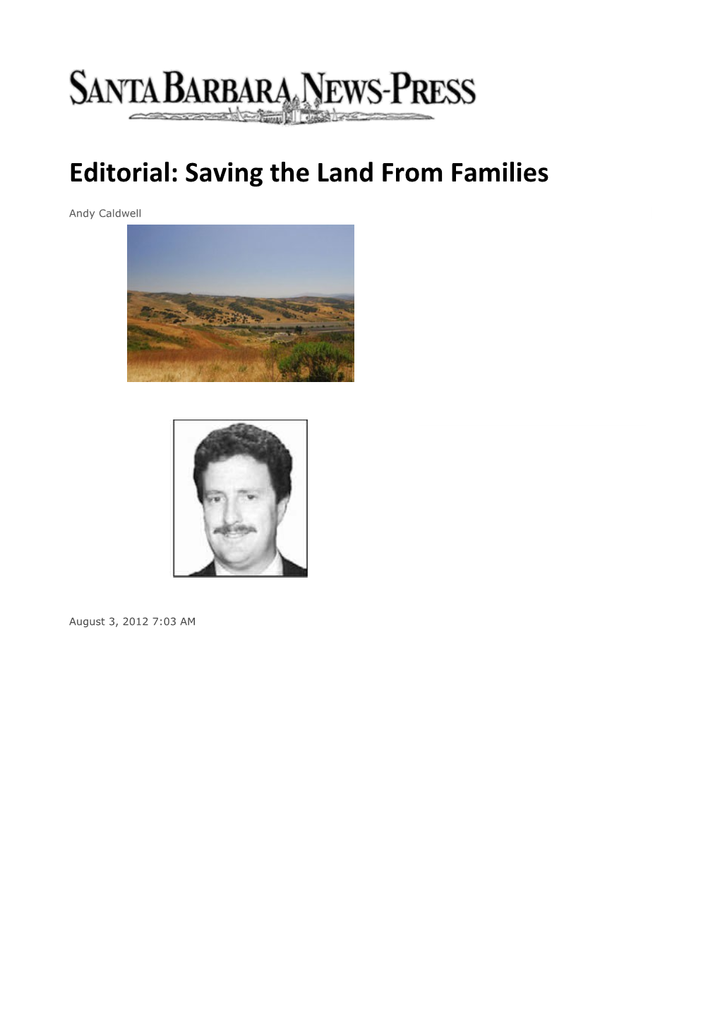 Editorial: Saving the Land from Families