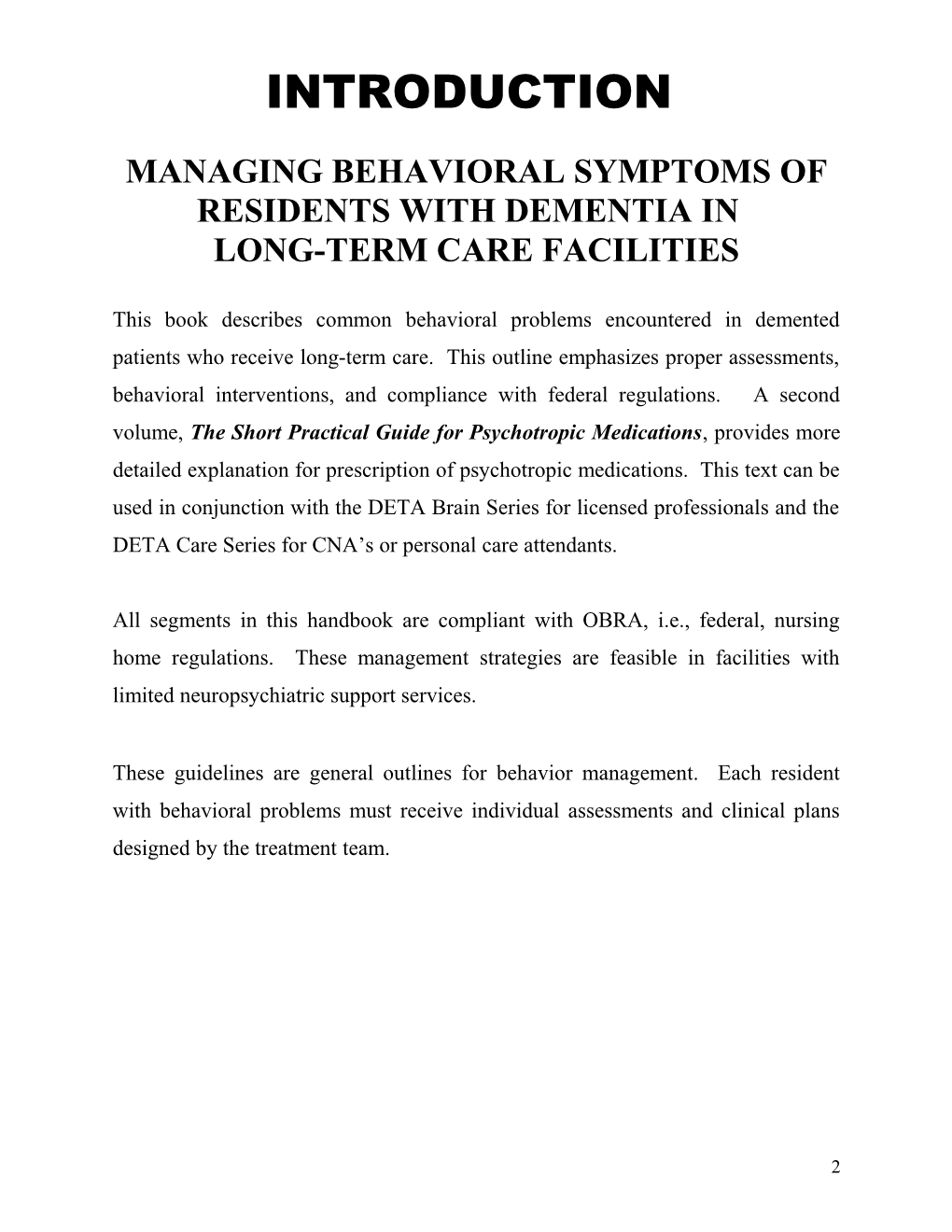 Assessment of the Patient with Behavioral Disturbances