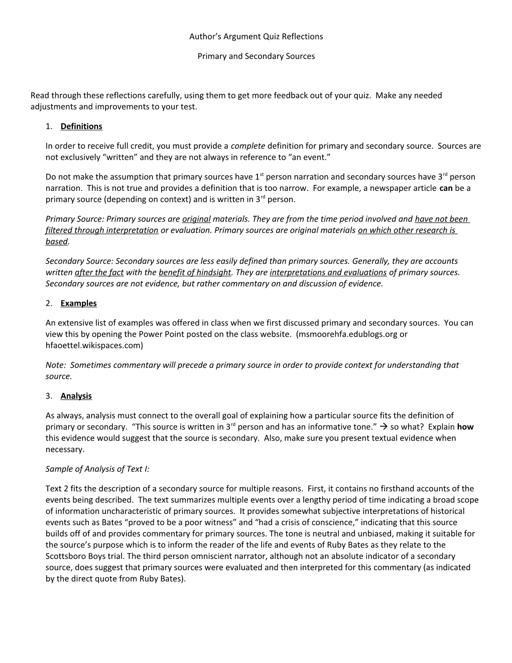 Author S Argument Quiz Reflections