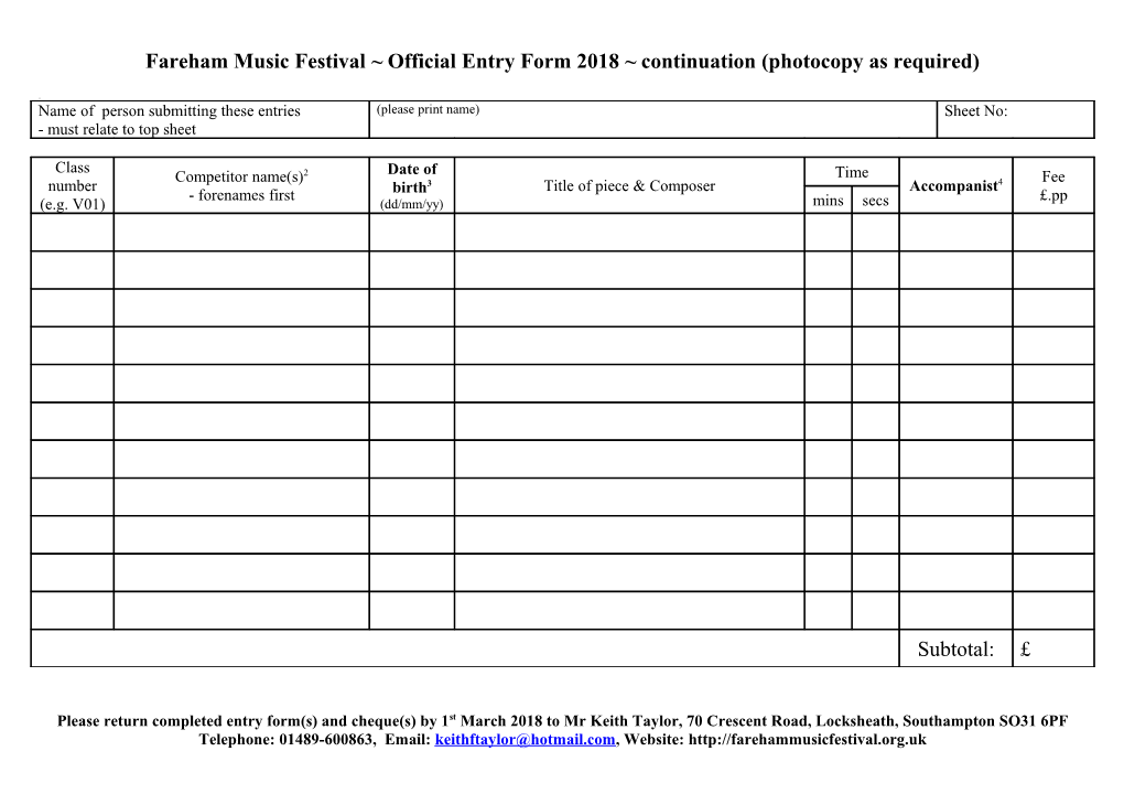 FMF Official 2010 Entry Form