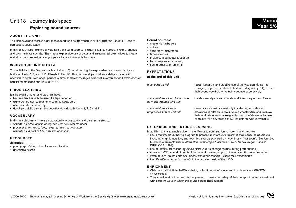 Learning Objectives Possible Teaching Activities Learning Outcomes Points to Note