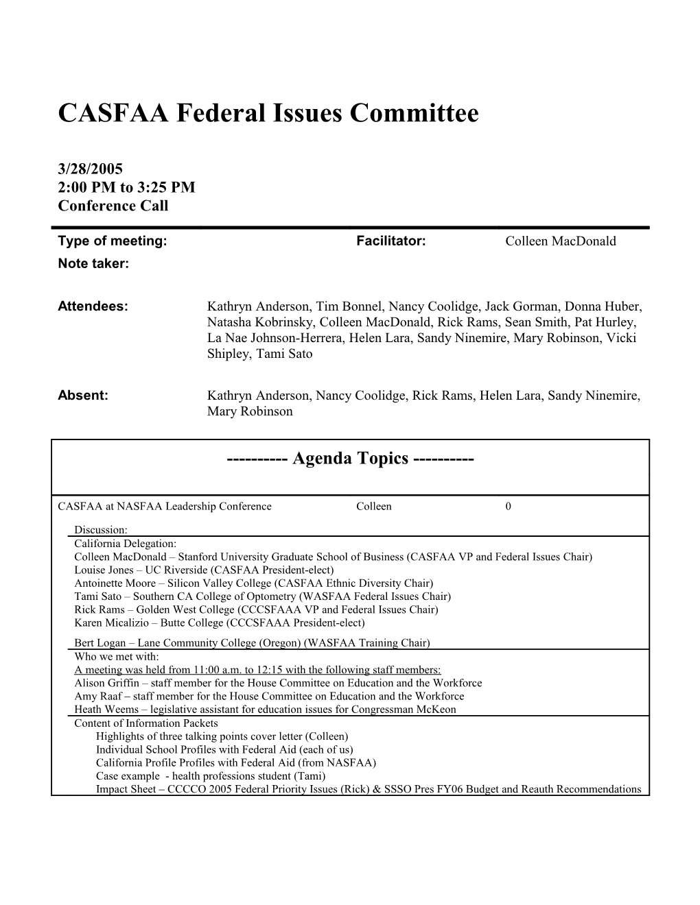 CASFAA Federal Issues Committee s1