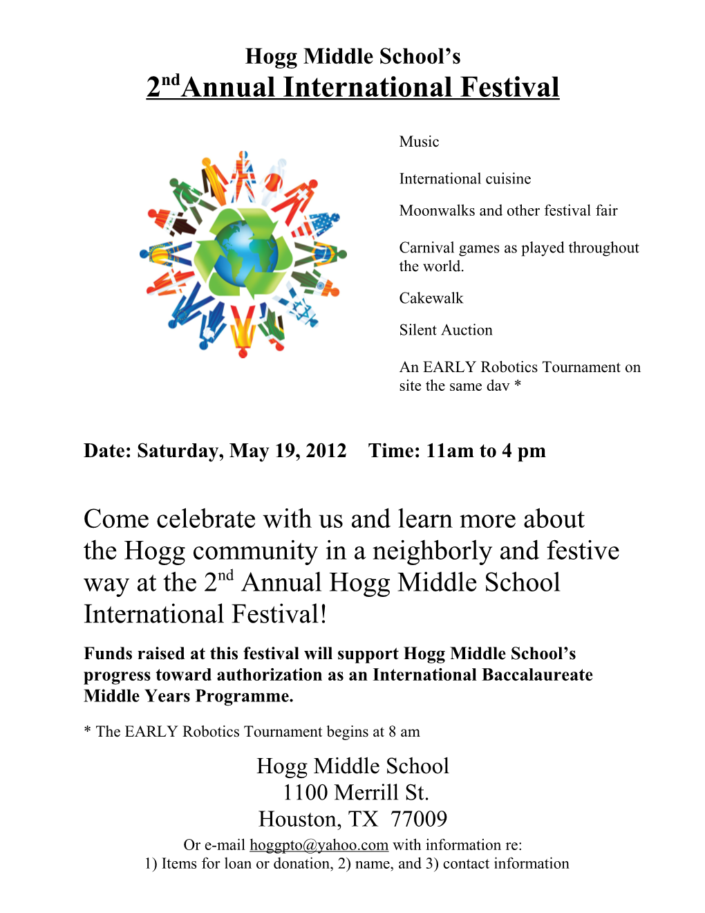 Hogg Middle School S 1St International Festival