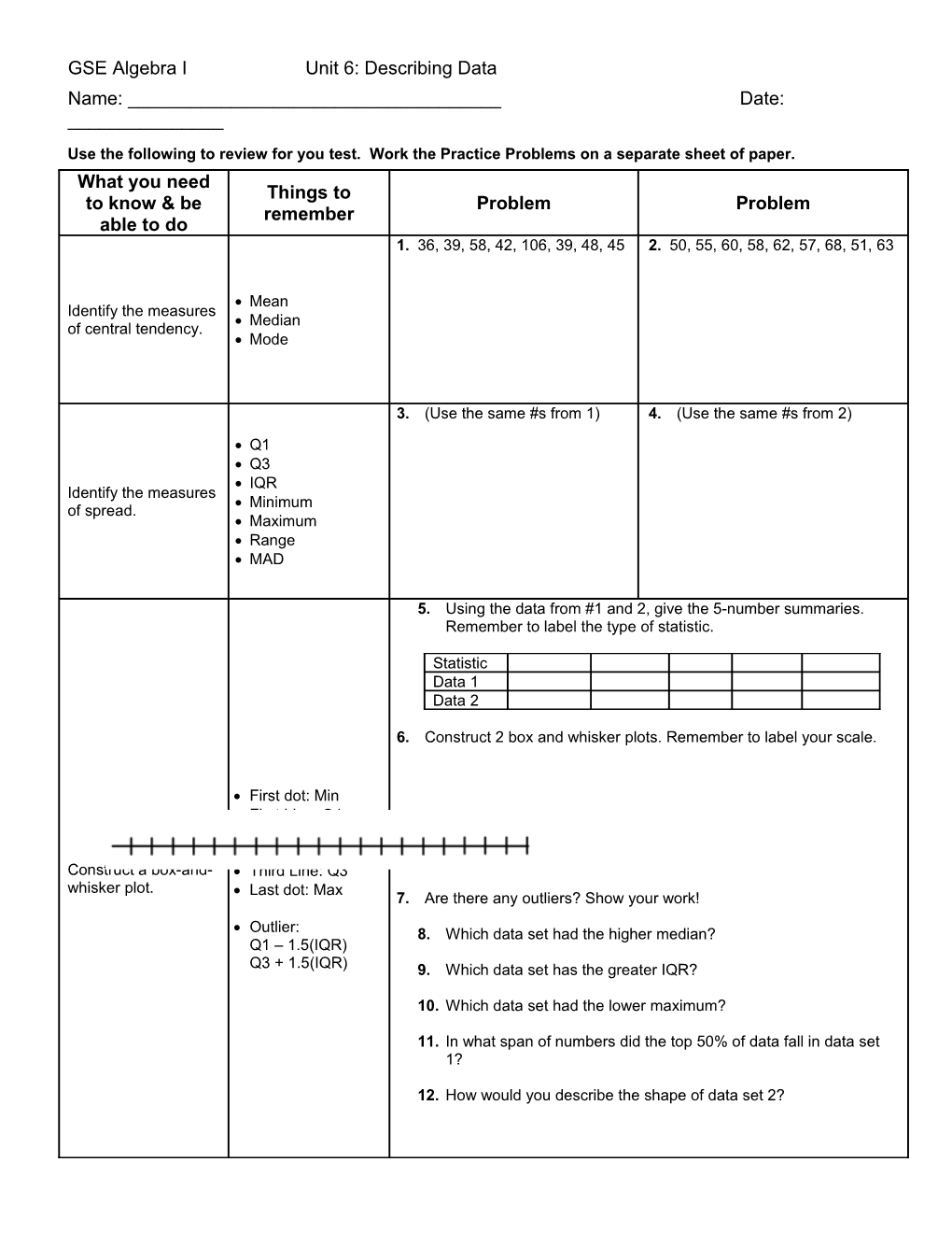 9 Unit 6 Review