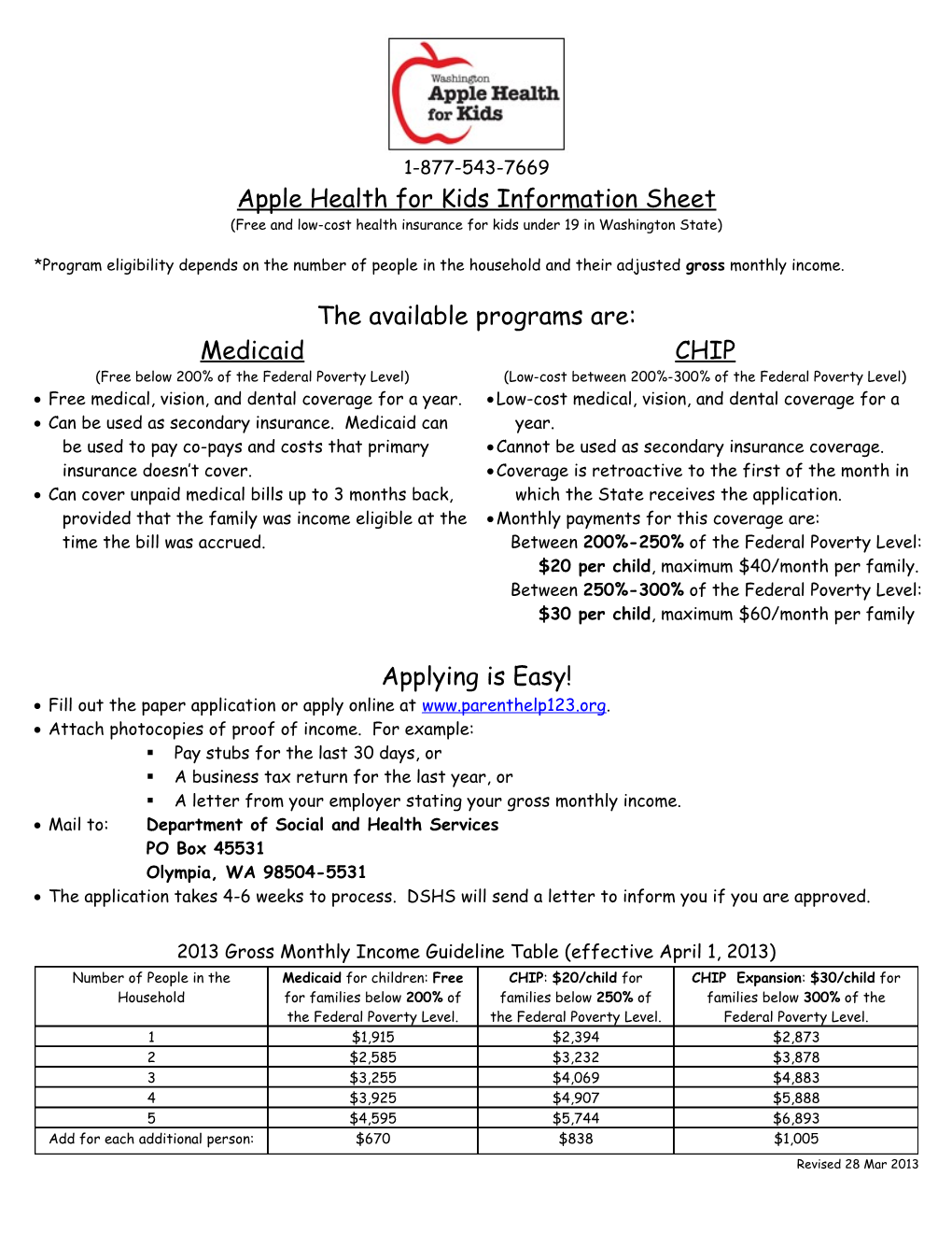 Apple Health for Kids Information Sheet
