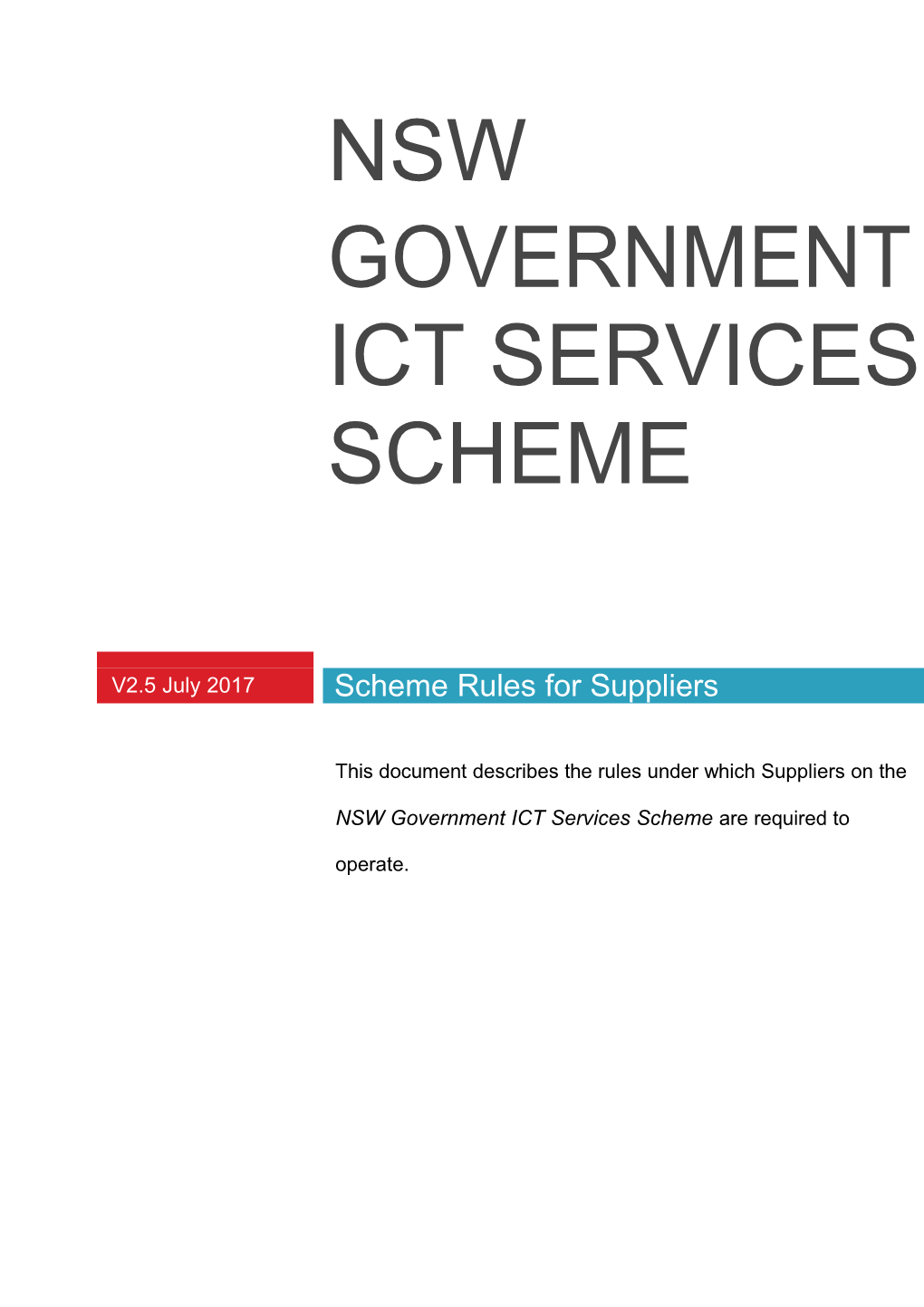 NSW Government ICT Services Scheme