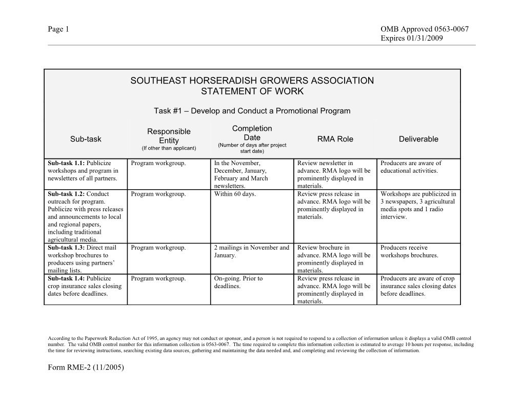 Statement of Work s19